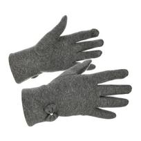 Women's Gloves Gray Touch Fleece Teddy Bear Beltimore