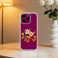 Cute CupHead And MugMan Phone Case For iPhone 17 16 15 14 13 12 11 Mini Pro Max Plus Transparent Cover iPhone12PROMAX