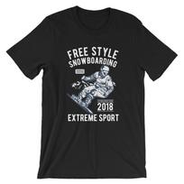Free Style Snowboarding T-Shirt Mens Womens Tees Top. 100% Cotton Premium Tee NEW XL