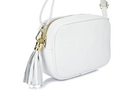 Italian Leather Messenger Bag With Fringe P14