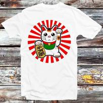 Maneki-Neko Japanese Lucky Cat Chinese T Shirt Mens Womens Tees Top B548 S