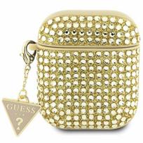 Etui Guess Rhinestone Triangle Charm Do Airpods 1/2 Cover, Złote