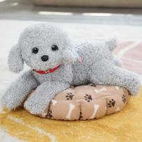 Lying Style Dog Plush Toy Simulation Poodle Plush Toys Pet Toy Stuffed Puppy Dolls  Home Decoration 35cm balta