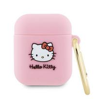 Etui Hello Kitty Silicone 3D Kitty Head Do Airpods 1/2 Cover, Różowe