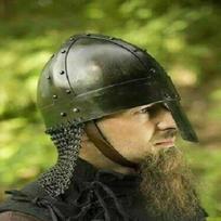 Viduramžių vikingų nosies šalmo šarvų atkūrimo kostiumas SCA LARP šarvai juodi