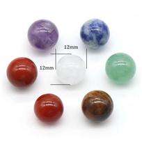 7vnt/rinkinys Natūralus akmuo 12mm karoliukai Krištolinis Ametistas Tigro akis Kvarcas Čakra Joga Akmuo Apvalūs Kamuoliai Papuošalai Papuošalai Priedai 12mm-7PCs