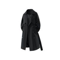 Spring and Autumn Hong Kong Style Casual Men's Jacket Loose Mid Length Double Breasted Windbreaker XXXL juoda