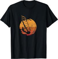 Windsurfing Retro Windsurfers Watersports Sail Sea Surf Gift Unisex T-Shirt XL