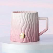 Starbucks Striped Embossed Badge Mug