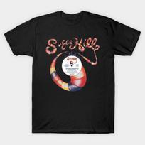 Men Black Print T-shirt Sugar Hill No-Cut Transfer Paper Print Cotton Tshirt L juoda