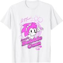 Sonic The Hedgehog Amy's Bubble Gum Sweet And Fresh Retro T-Shirt S balta