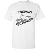 J Peterman's Urban Sombrero - Funny Fashion Comedy TV Show T Shirt - Small - White S balta