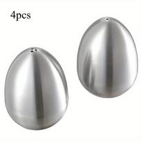 2pcs/4pcs Stainless Steel Pepper Shaker Egg Shaped Salt Shaker Set Seasoning Organizer Cooking Tools. light green