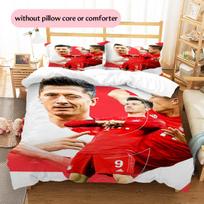 Robertas Lewandowski rašto patalynė Namų dekoracija Gimtadienio ir šventės dovana (1 * antklodės užvalkalas + 2 * pagalvės užvalkalai, be šerdies) 135x200cm