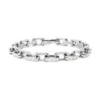 Louis Vuitton Rectangular Chain Link Stainless Steel Bracelet Men Bracelets Silver M0416 Box+Shopping Bag,M