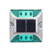 Saulės energija maitinamas lieto aliuminio LED kelio ženklas įspėjamasis šviesos signalas žalia