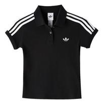 Adidas Originals Sportinis Laisvalaikio Dryžuotas Polo Marškinėlis Moteriški Viršutiniai Drabužiai KD7974 S