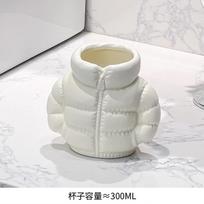 Creative Down Jacket Shaped Wash Cup Ceramic Mouthwash Cups Toothbrush Cups Couple's Cup Bathroom Toiletries Bathroom Tumblers