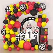 111Pcs/set monster racing themed balloon arch wreath kit  truck kids birthday party supplies car birthday decoration set O&As the picture