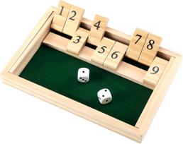 1-9 Number Lock Box Wooden Game Children's & Family Math Board Game Classic Bar Dice Game Portable Travel Puzzle Board Game Wood