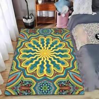 Colorful Mandala Pattern Carpet with Intricate Floral Design for Home Decor Suitable for use as an anti-slip for living room bedroom sofas 40x60cm( 15x23in )