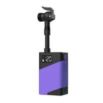Smart Electric Air Pump Portable Bicycle Inflator with Digital Screen for MTB Road Bike fits Presta Schrader Clik Dunlop Valves E1V5-Purple