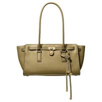 MICHAEL KORS Hamilton Moderne Logo Leather Shoulder Bag Small Women's Green žalia