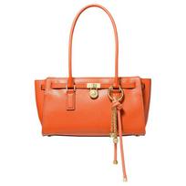 MICHAEL KORS Hamilton exquisite metal bag hanging embellished cow leather shoulder bag small size women's orange auksas