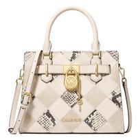 MICHAEL KORS Hamilton Snake Embossed Removable Shoulder Strap Polyurethane Handbag Small Women's Natural ruda