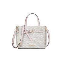 MICHAEL KORS rankinė Emilia presbiopinis patchwork ogo kvadratinė pintas užtrauktukas kasdieniam nešiojimui, dirbtinė oda, peties rankinė, per petį nešiojama rankinė, rankinė maža balta