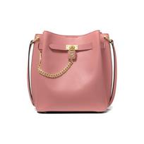 MICHAEL KORS Hamilton Legacy Classic Solid Color Chain Commuting Fashion Lace Leather Bucket Bag Shoulder Messenger Bag Medium Women's Rose Pink rožinė