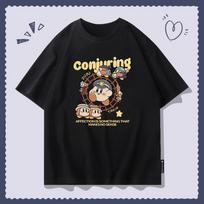 Cartoon Kirby Short-sleeved T-shirt for Men Summer Anime-style Pure Cotton T-shirt Japanese Style Fashion Apparel S