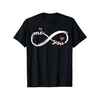 European Sizes Men's Infinity Heart Print T-Shirt- Couple Style T-Shirt with Infinity Symbol Heart, Slim Fit Casual Short Sleeve Round Neck S įvairiaspalvis