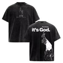 Jujutsu Kaisen Gojo Satoru Graphic Tee Men Short Sleeve Clothing Washed Cotton Tshirt Casual T-shirt Harajuku S
