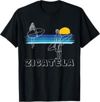 Zicatela Surfing Beach Surf Guy Girl T-Shirt S įvairiaspalvis