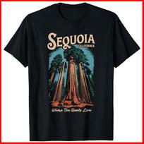 Sequoia National Park California Giant Tree Outdoors Black Cotton T-Shirt Unisex T-Shirt S įvairiaspalvis