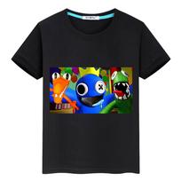 Rainbow Friends Boys Girl 100%Cotton Print Short O-Neck Tees Y2k One Piece Summer Anime T-shirt Kawaii Casual Children Clothing S įvairiaspalvis