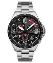 AVI-8 P-51 Mustang Legion Blakeslee Pilot Chronograph Black Dial Quartz AV-4077-11 Men's Watch juoda