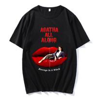 Agatha All Along Marškinėliai Medvilniniai grafiniai marškinėliai Revenge Is A Witch Naujo dizaino marškinėliai Negabaritinės raudonos lūpos Grafinis spausdinimas Drabužiai S įvairiaspalvis