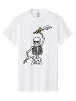 Skeleton-Pirate-2 Mens Graphic Tee, 100% Cotton, Casual Summer Wear S įvairiaspalvis
