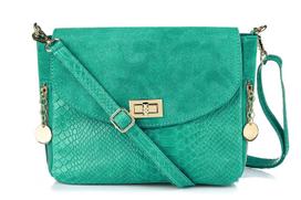 Italian Leather Messenger Bag, Snake Skin T96