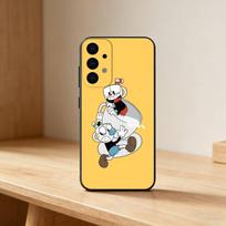 Cute CupHead And MugMan Phone Case For Samsung S25,S24,S21,S22,S23,S30,Ultra,S20,Plus,Fe,Lite Black Shell Samsung S21plus