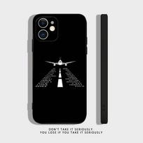 Premium Airplane Pattern Phone Case For iPhone 16,15,14,13,12,11,Pro,X,XS,Max,XR,Plus,Mini Soft Silicone Black Shockproof TPU iPhone12