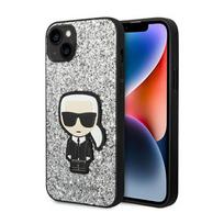 Karl Lagerfeld Glitter Flakes Ikonik - Etui Iphone 14 Plus (Srebrny)