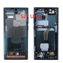 For Samsung S22 Ultra S908 Housing Middle Bezel Chassis Replacement Netcosy Middle Frame Plate S22 Ultra Black