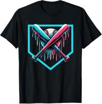 Baseball Home Plate Drip Boys Baseball Bat, Baseball Drip T-Shirt Mens Womens Tees Top S