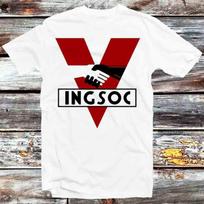 INGSOC 1984 Mens George Orwell Fictional Novel Socialism T Shirt Mens Womens Tees Top B1031 XL