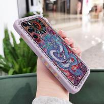 Palace Dragon Phone Case For Huawei P40 P50 P30 P20 Pro Lite Nova 5t Y7A Mate 40 Pro Lite Liquid Silicone Cover P30 Lite šviesiai violetinė spalva