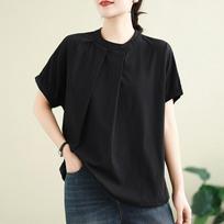 Short sleeve Oversized Cotton vintage Casual loose t shirt tops Women summer t-shirt M juoda
