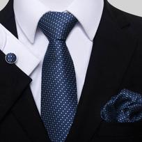 Marškiniai, Verslo kaklaraištis, Vestuvinis kaklaraištis, Vyrų kaklaraiščių trijų dalių rinkinys One Size mėlyna
